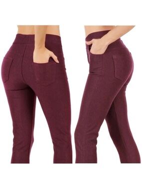 ✂️ SPRING SWEEP SALE CODEFIT Burgundy Color Capri Pants with Pockets
